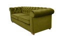 Canapea extensibila Oxford Chesterfield, 88x216x75 cm, 3 locuri, Olive