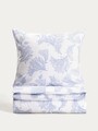 Lenjerie de pat dubla Coral, Homla, 160x200 cm, 3 piese, bumbac, alb/albastru