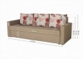 Canapea extensibila Firenze Cappuccino Roses Flower 218x85x85 cm, cu lada de depozitare