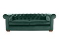 Canapea extensibila Oxford Chesterfield, 88x216x75 cm, 3 locuri, Green