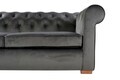 Canapea extensibila Oxford Chesterfield, 88x216x75 cm, 3 locuri, Antracit