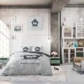 Lenjerie de pat dubla Home is with you Grey, Dreamhouse, 3 piese, 100% bumbac, gri