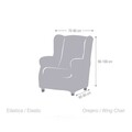 Husa fotoliu elastica bi-stretch, Sucre, wing chair, gri C/6