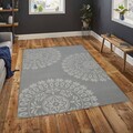 Covor Mandala Bedora,100x200 cm, 100% lana, multicolor, finisat manual