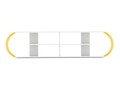 Comoda TV Rafevi Case, 173 x 30 x 42 cm, PAL/metal, alb/galben
