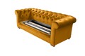 Canapea extensibila Oxford Chesterfield, 88x216x75 cm, 3 locuri, Mustard