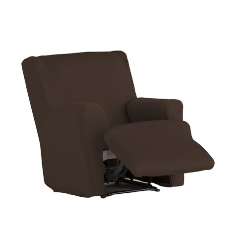 Husa fotoliu cu recliner elastica bi-stretch, Ulises, maro  C/7