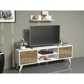 Comoda TV cu raft de perete Horus, Homemania, 120 x 30 x 48.6 cm, alb/walnut