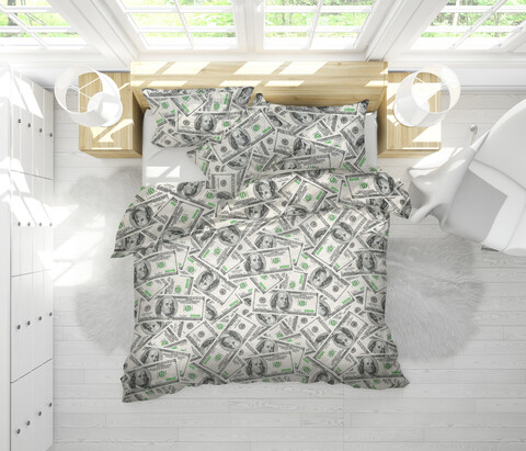 Set Alcam 2 perne microfibra 50x70 cm si pilota matlasata 200x220 cm, Dollar Dream