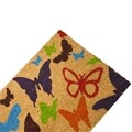 Covoras de intrare, Casa Plastor, Butterfly, 40 x 60 cm, cauciuc/fibra nuca de cocos, multicolor