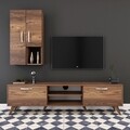 Comoda TV cu 2 cabinete M43 - 313, Wren, 180 x 35 x 48.6 cm/90 cm, walnut