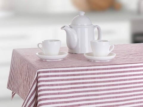 Fata de masa, Stripes, Banquet, policoton, 140x180 cm, rosu