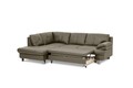 Coltar stanga extensibil, Ranger, 185x247x82 cm, piele naturala cu piele ecologica, lada de depozitare, Stone