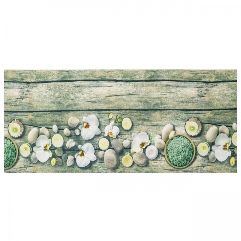 Covor rezistent Webtappeti Orchidea 58 x 190 cm, verde/alb