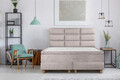 Pat matrimonial, Stockholm, Harmony E, 160x200 cm, saltea tip Pocket, topper memory, Taupe