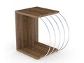 Masuta de cafea Rafevi Case Side, 47 x 30 x 42 cm, PAL/metal, walnut/chrome