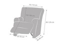 Husa fotoliu cu recliner elastica bi-stretch, Premium Roc, bej in C/11