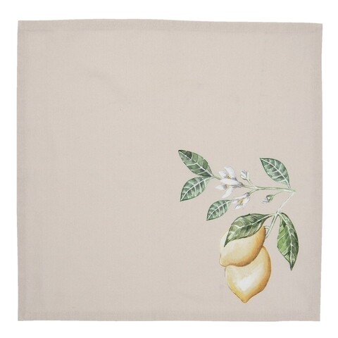 Suport pentru farfurie Lemons and Leaf, Clayre & Eef, textil, 40x40 cm