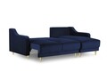 Coltar extensibil reversibil, Pansy, Mazzini Sofas, 4 locuri, cu lada de depozitare, 220x150x90 cm, catifea, albastru regal