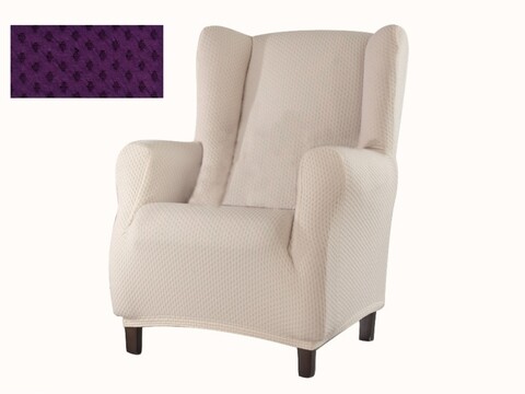 Husa fotoliu elastica bi-stretch, Sucre, wing chair, mov C/2