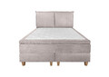 Pat matrimonial, Stockholm, Pillows E, 160x200 cm, saltea tip Pocket, topper memory, Taupe