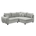 Coltar extensibil dreapta Lea Silver, 3 locuri, 248 x 87 x 176 cm, gri deschis silver