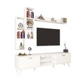 Comoda TV cu 3 rafturi de perete M16 - 261, Wren, 180 x 35 x 48.6 cm/90 cm/133 cm, white