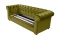 Canapea extensibila Oxford Chesterfield, 88x216x75 cm, 3 locuri, Olive