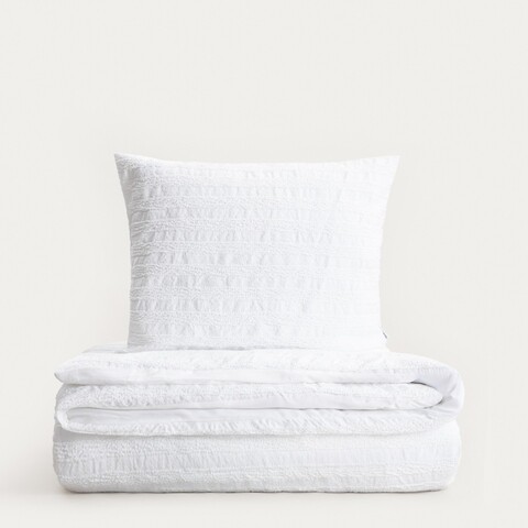 Lenjerie de pat King Size, Reya, Homla, 200x220 cm, 3 piese, microfibra din poliester, alb