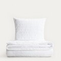 Lenjerie de pat King Size, Reya, Homla, 200x220 cm, 3 piese, microfibra din poliester, alb