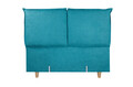 Pat matrimonial, Stockholm, Pillows E, 160x200 cm, saltea tip Pocket, topper memory, Albastru turcoaz