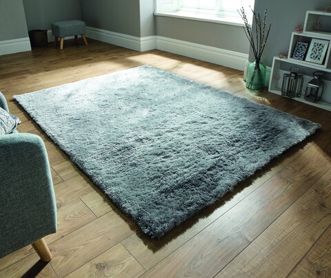 Covor lucrat manual, Shadow Silver, Flair Rugs, 60 x 110 cm, poliester, gri