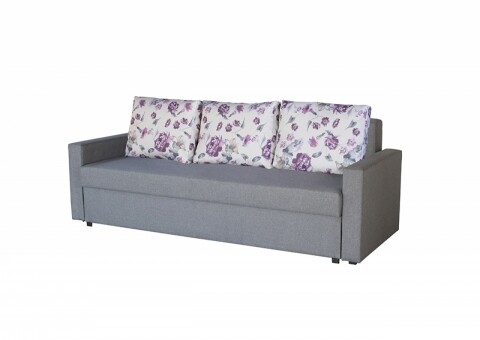 Canapea Extensibila Firenze Grey Purple Flower 218x85x85 cm + lada de depozitare