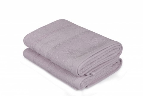 Set 2 prosoape de maini 50x90 cm, 100% bumbac, Soft Kiss, Corona  Lilac