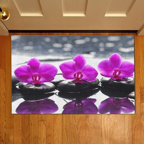 Covoras de intrare Orchids on the stone, Casberg, 38x58 cm, poliester,