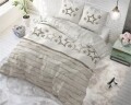 Lenjerie de pat pentru două persoane Stars and Stars Taupe, Sleeptime,  policoton