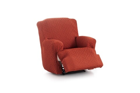 Husa fotoliu cu recliner elastica bi-stretch, Arion, caramiziu C/9