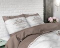 Lenjerie de pat dubla Luxurious Taupe, Royal Textile, 3 piese, 200 x 220 cm, 100% bumbac, taupe