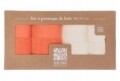 Set 4 prosoape de baie Viva, Square Nature, 30 x 50 cm, 100% bumbac organic, crem/portocaliu