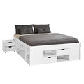 Pat multifunctional dublu, 160x200 cm, Till, Inter Link, lemn, alb