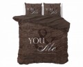 Lenjerie de pat pentru doua persoane Love for you and me Taupe, Royal Textile,  100% bumbac