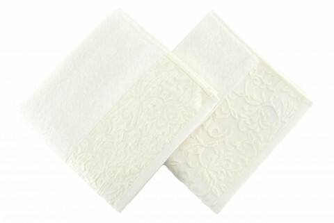 Set 2 prosoape de maini 50x90 cm, 100% bumbac, Soft Kiss, Burumcuk  Ecru