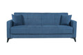Canapea extensibila Fabio, 3 locuri, 215x82x92 cm, lada depozitare, Albastru Navy
