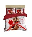 Lenjerie de pat dubla Xmas-416, Pearl Home, 3 piese, amestec bumbac, multicolor