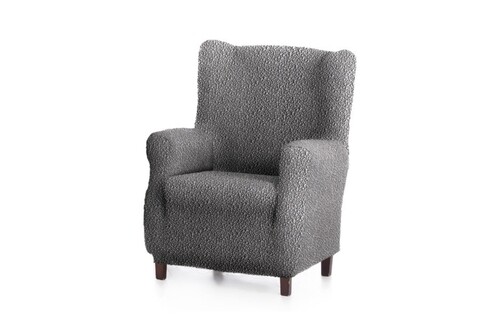 Husa fotoliu elastica bi-stretch, Premium Roc, wing chair, gri inchis C/16