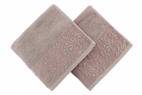 Set 2 prosoape de baie Burumcuk, Soft Kiss, 50 x 90 cm, 100% bumbac, maro