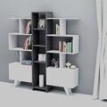 Biblioteca Asrin, Maison in Design, 130 x 22 x 140.8 cm, PAL, alb/antracit