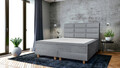 Pat matrimonial, Stockholm, Harmony E, 140x200 cm, saltea tip Pocket, topper memory, Gri