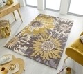 Covor Soft Floral, Flair Rugs, 120 x 170 cm, poliester, gri/ocru