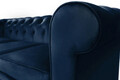 Canapea Oxford Chesterfield, 93x214x75 cm, 3 locuri, Albastru